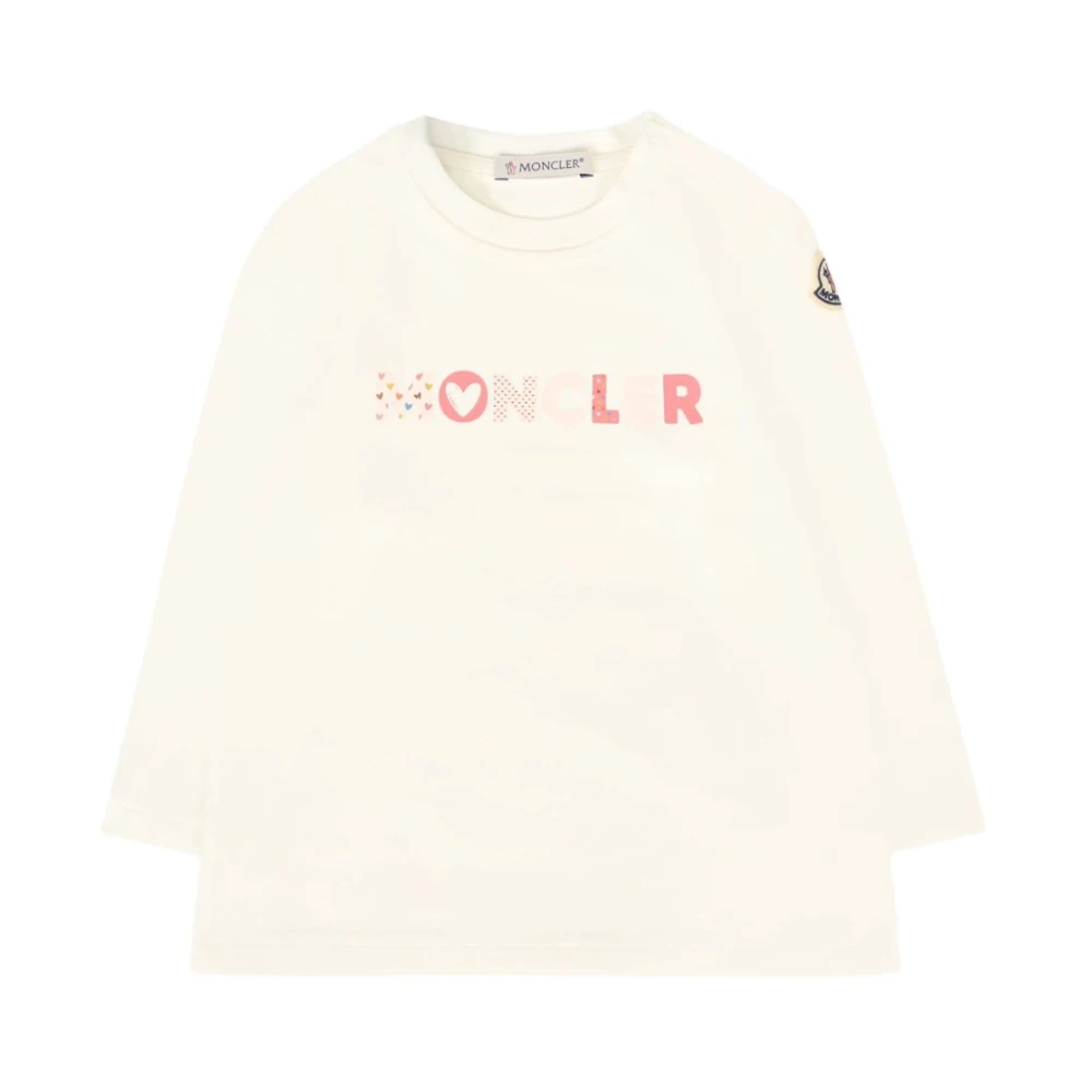Moncler Girls Beige Long-Sleeve Logo T-Shirt - Kids Short Sleeve T-Shirts - 2 Y - Kids