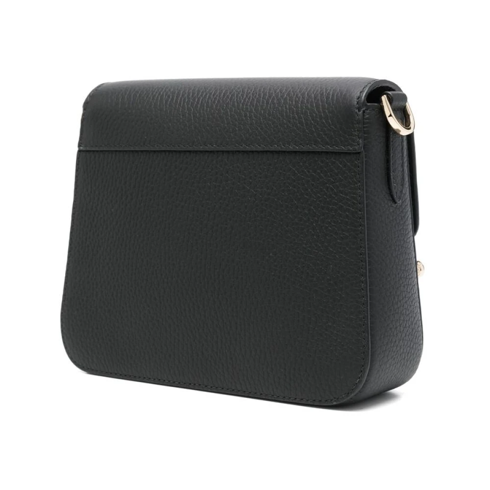 Strathberry Zwarte Schoudertas met Omslag en Magneetsluiting Black Dames
