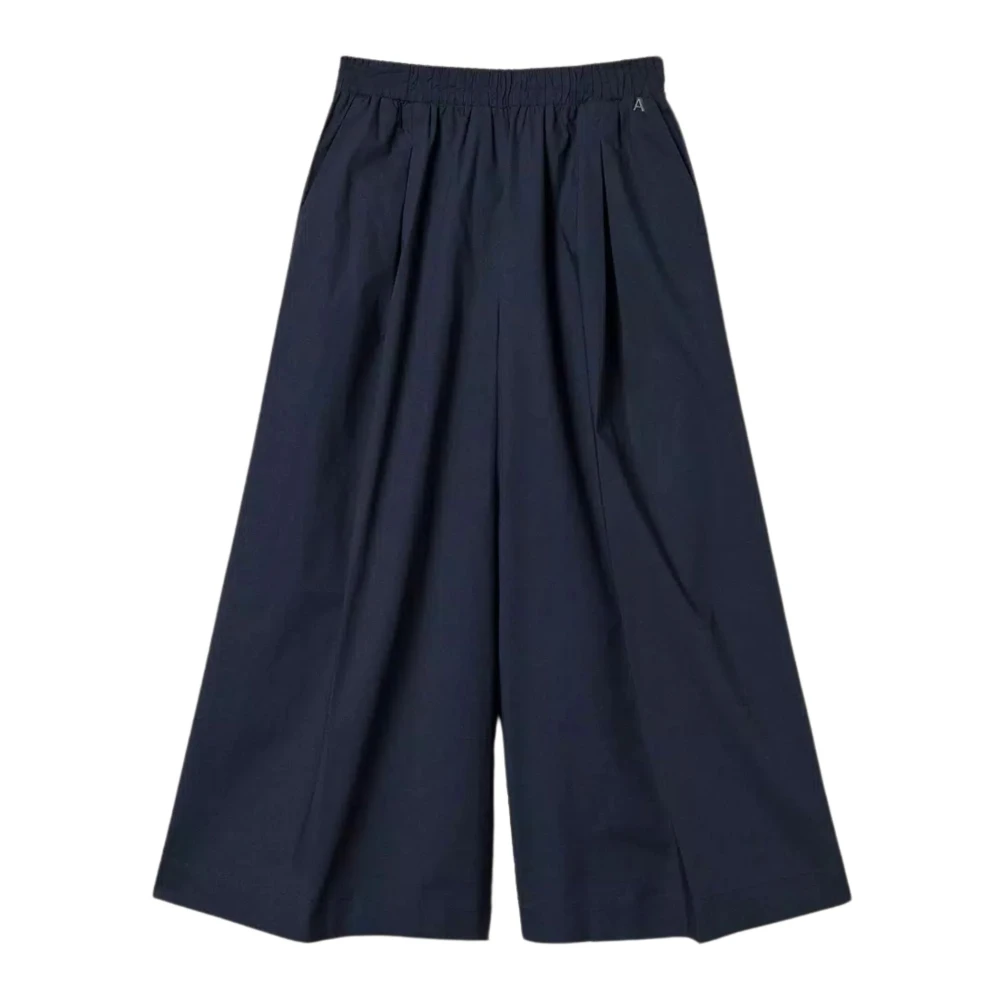 Twinset Blauwe Cropped Katoenen Broek Actitude Collectie Blue Dames