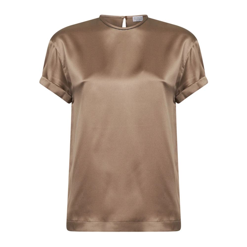 Brunello Cucinelli Women's Brown Silk Blouse