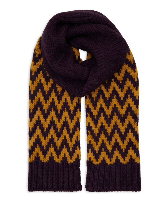 echarpe-unisexe-violette-avec-motif-chevron
