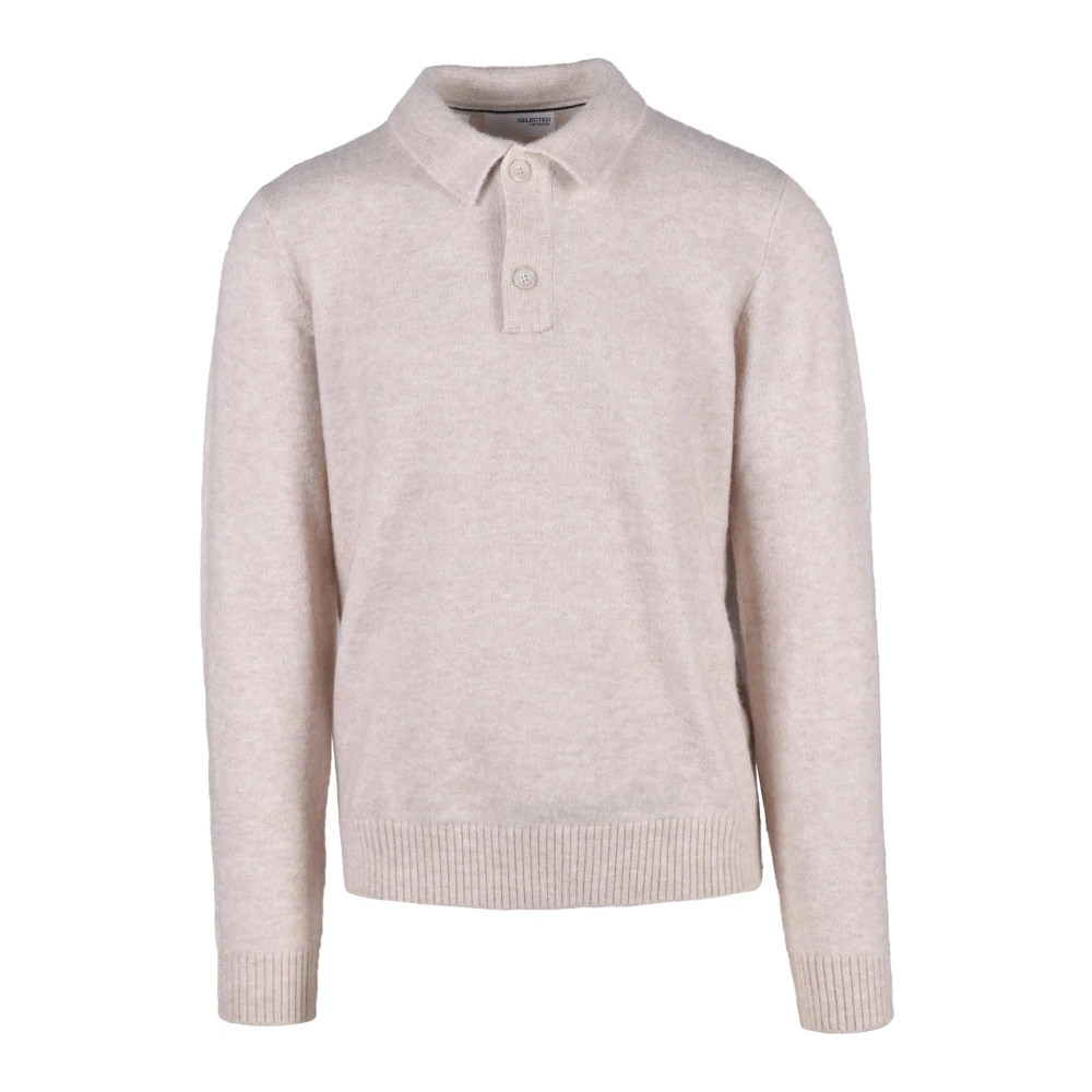 Selected Femme Zachte Gebreide Trui met Alpaca Mix Beige Heren