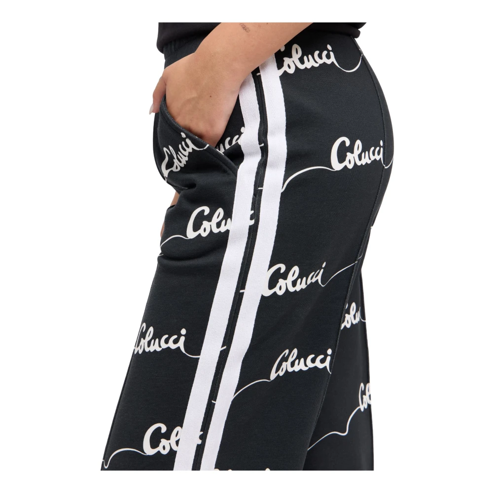 carlo colucci Wijde Pijp Sweatpants Di Vita Black Dames