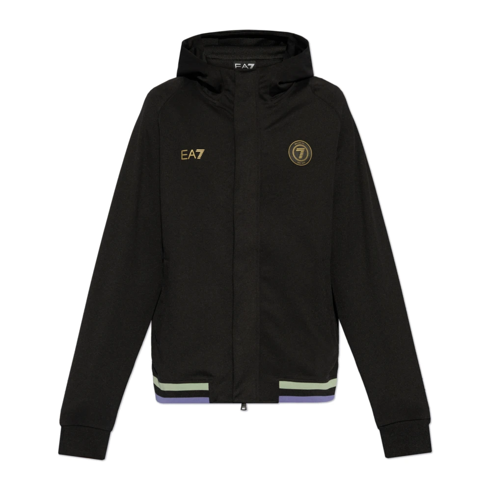 Emporio Armani EA7 Sweatshirt met logo Black Heren