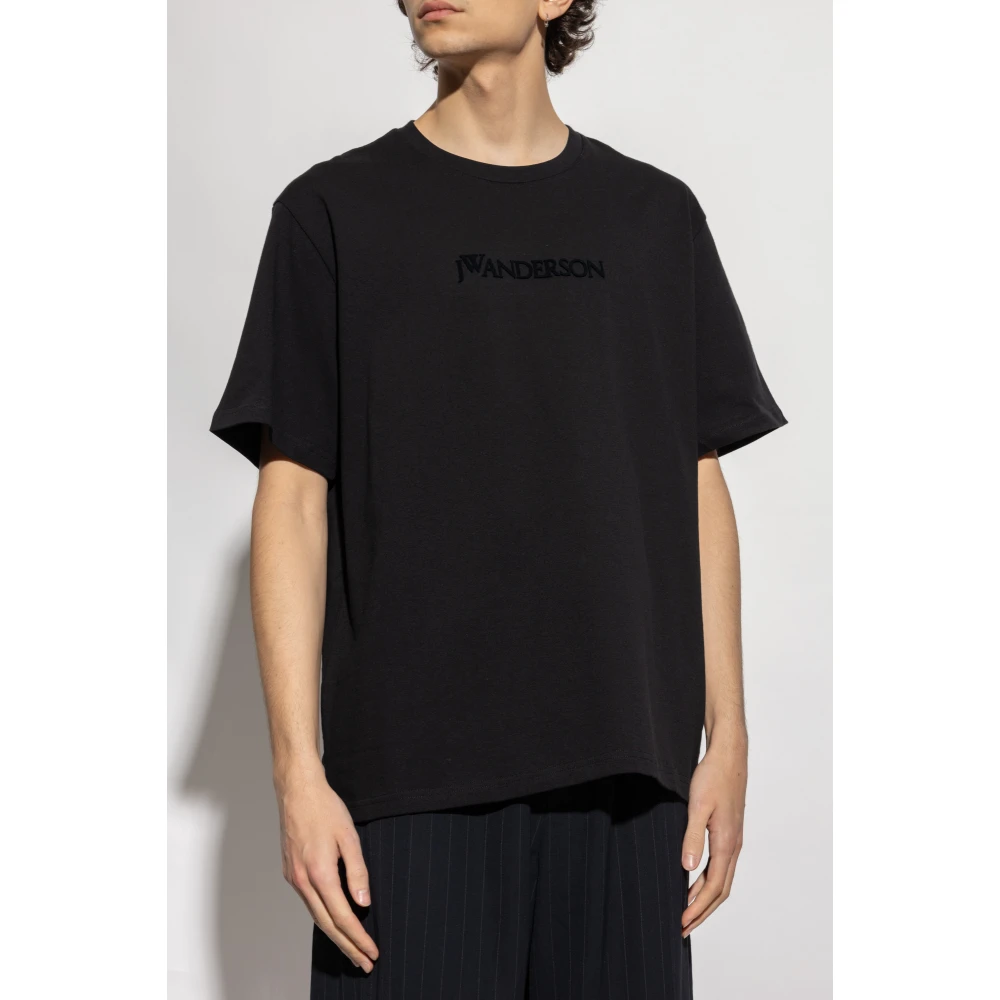 JW Anderson T-shirt met logo Black Heren