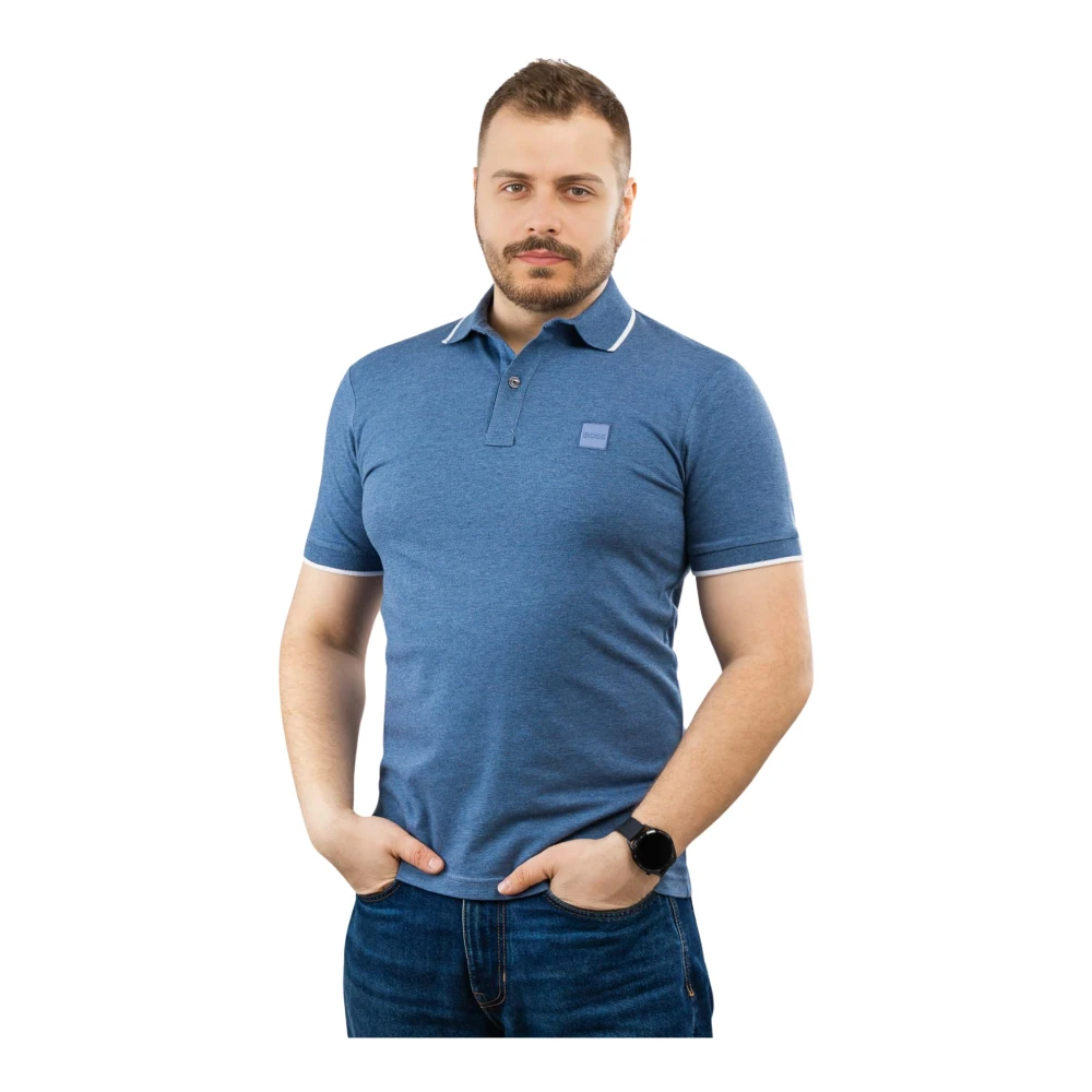 Hugo Boss Heren Polo Shirt Blauw Katoen Blue Heren