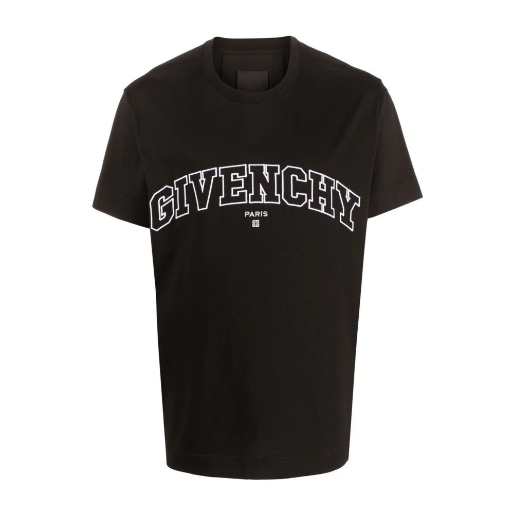 Givenchy Logo-geborduurd College T-shirt Black Heren