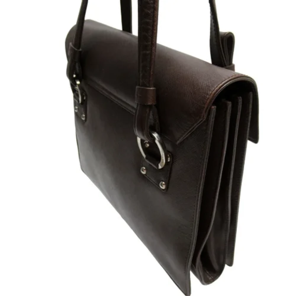 Salvatore Ferragamo Pre-owned Leather handbags Brown Dames