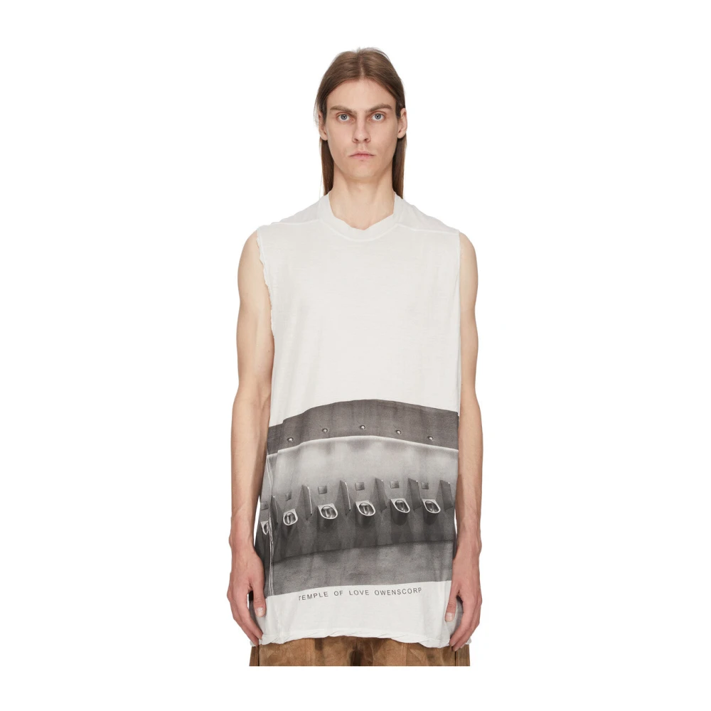 Rick Owens Men's Multicolor Sleeveless Tops, M, Oversized Crew Neck Tank Top