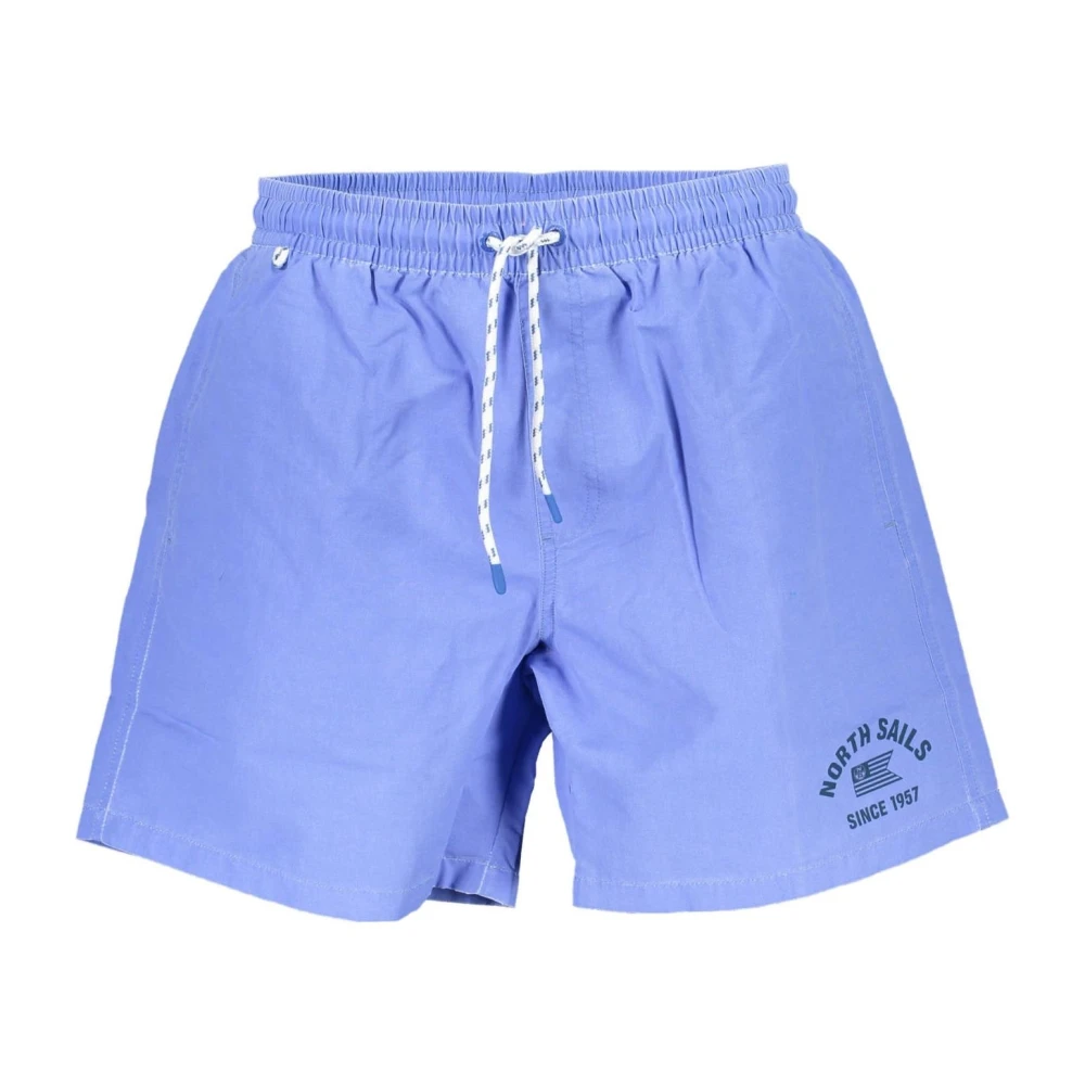 North Sails Blauwe Heren Zwembroek met Details Blue Heren