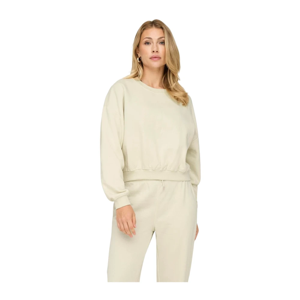Only Lange mouw ronde hals trui vrouwen Beige Dames