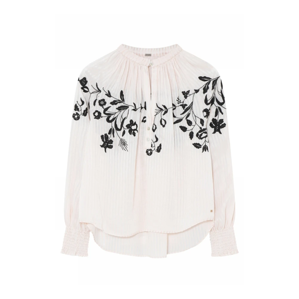 Gustav Geborduurde blouse met V-hals White Dames
