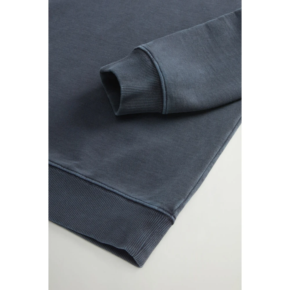 Woolrich Blauwe Crewneck Melton voor Mannen Blue Heren