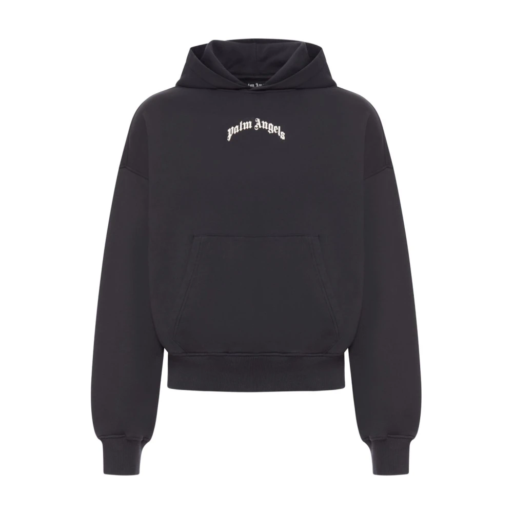 Palm Angels Uomo Nero - Maglione Con Stampa Logo - Sweatshirts & Hoodies - M