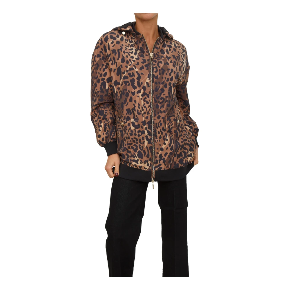 Liu Jo Donna Multicolor Giacca In Nylon Con Stampa Animalier