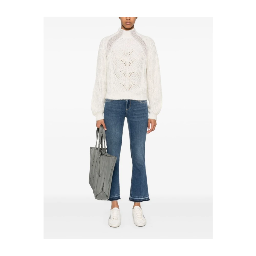 Liu Jo Witte Gebreide Trui met Lurex-details White Dames