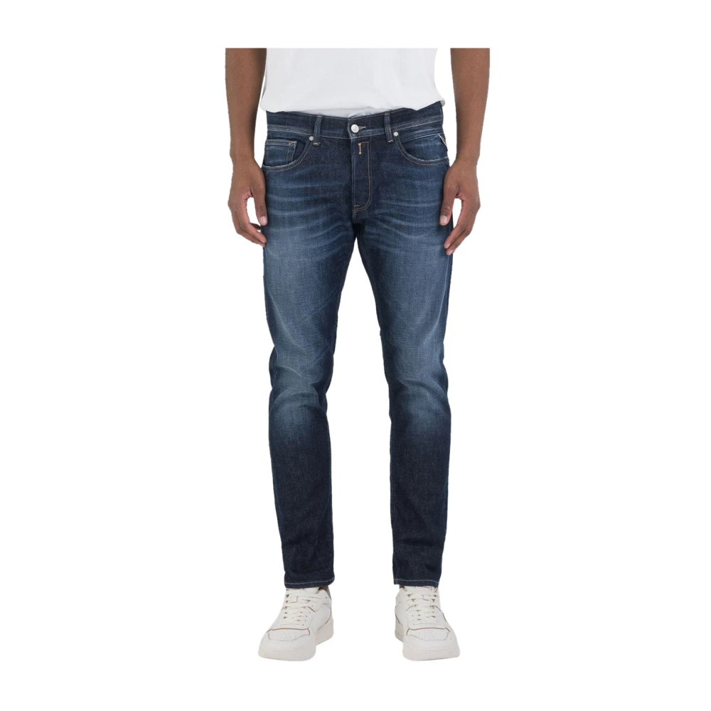 Replay Slim Fit Denim Jeans Blue Heren