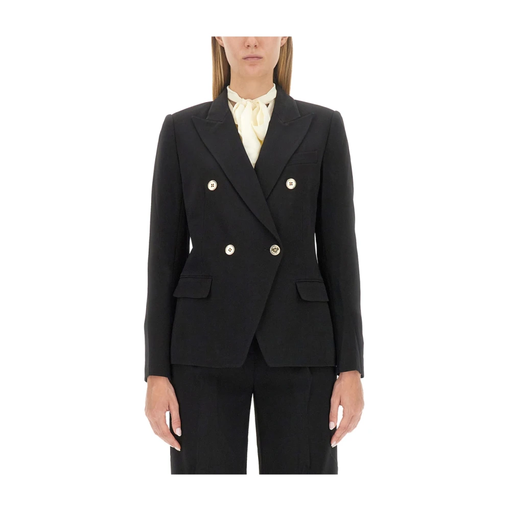 Michael Kors Stijlvolle Double-Breasted Blazer Black Dames