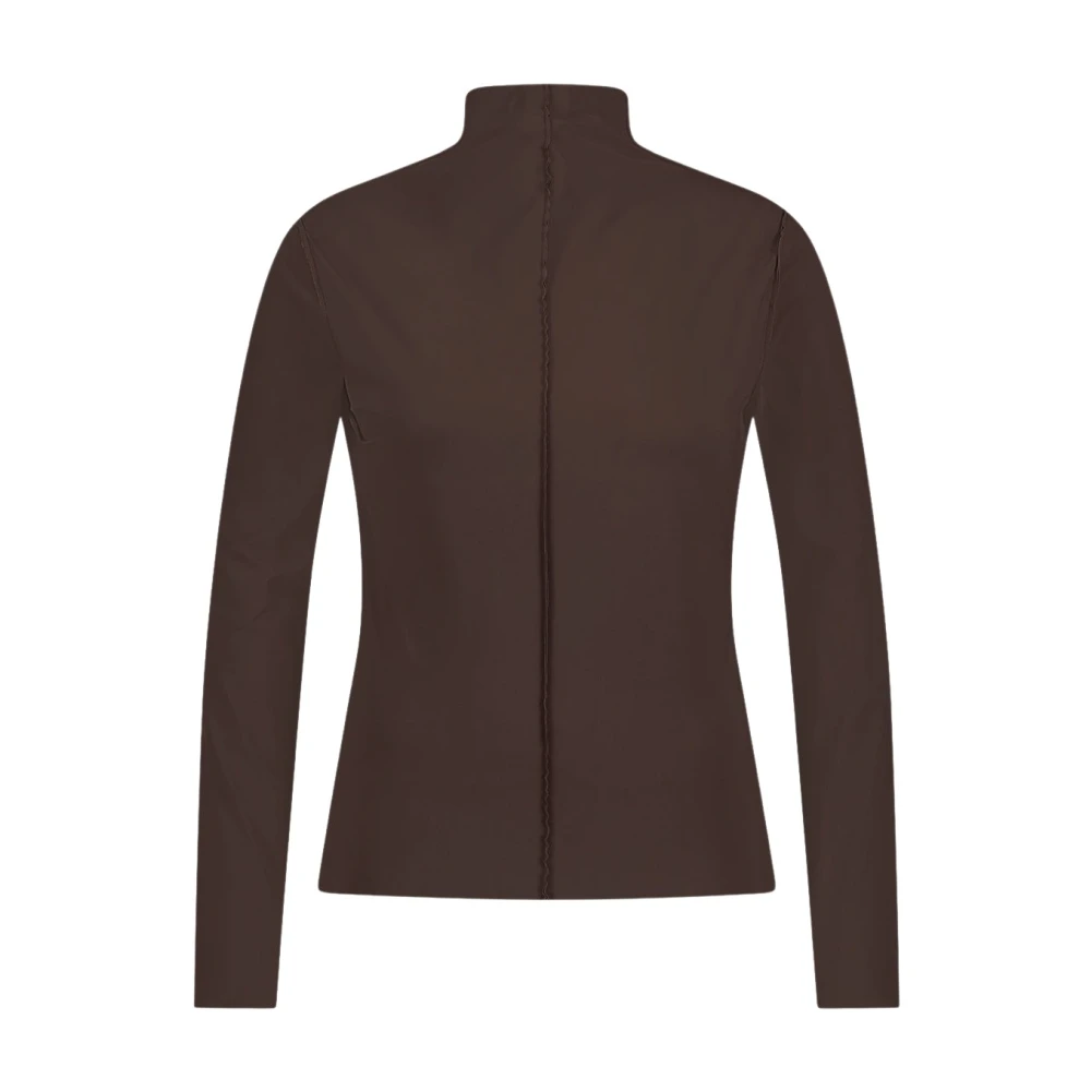 Jane Lushka Top van technisch jersey Brown Dames