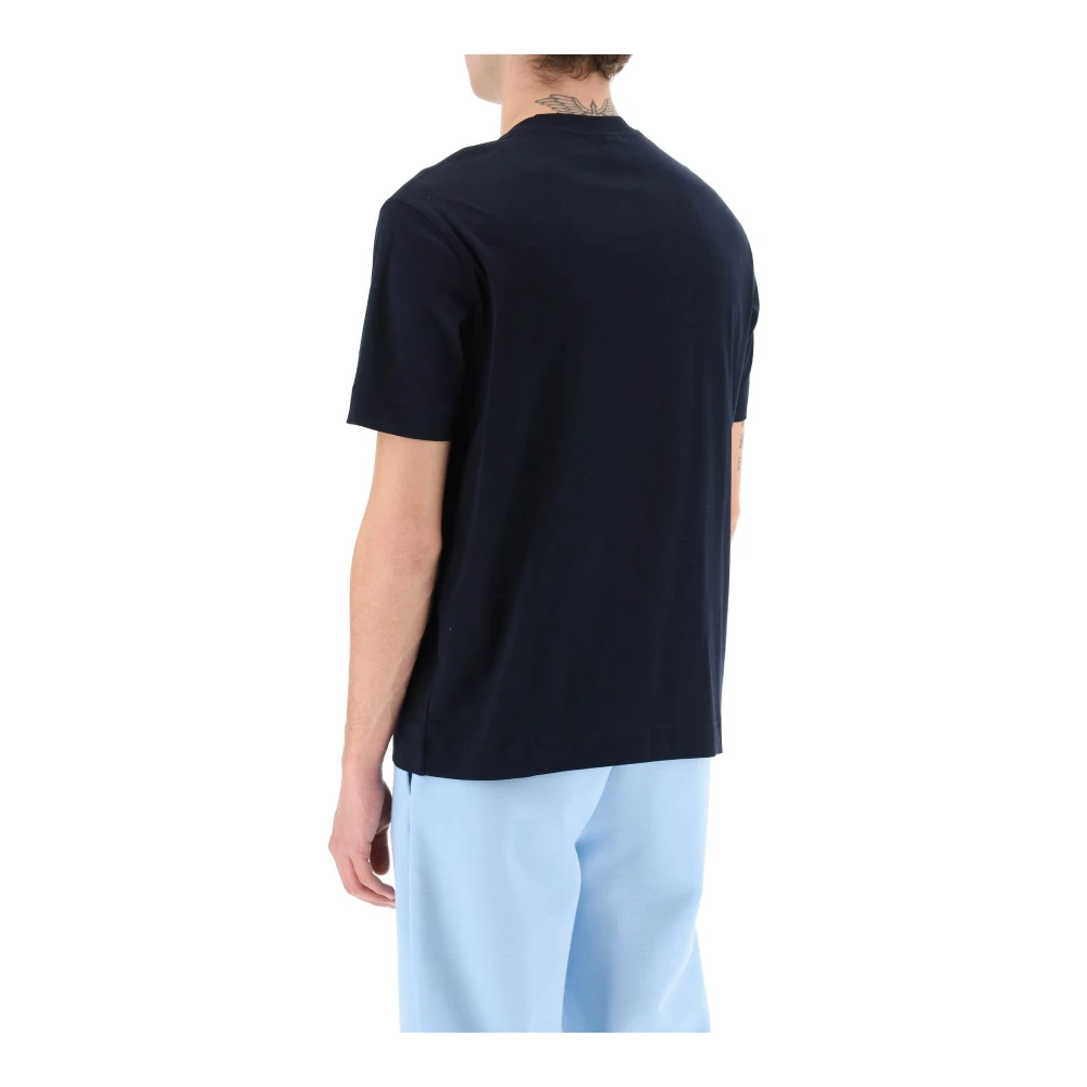 Emporio Armani Logo Borduurwerk T-Shirt van Blue Heren