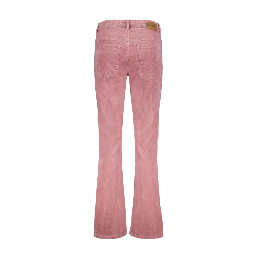 Red Button Flared broek in roze ribfluweel Pink Dames