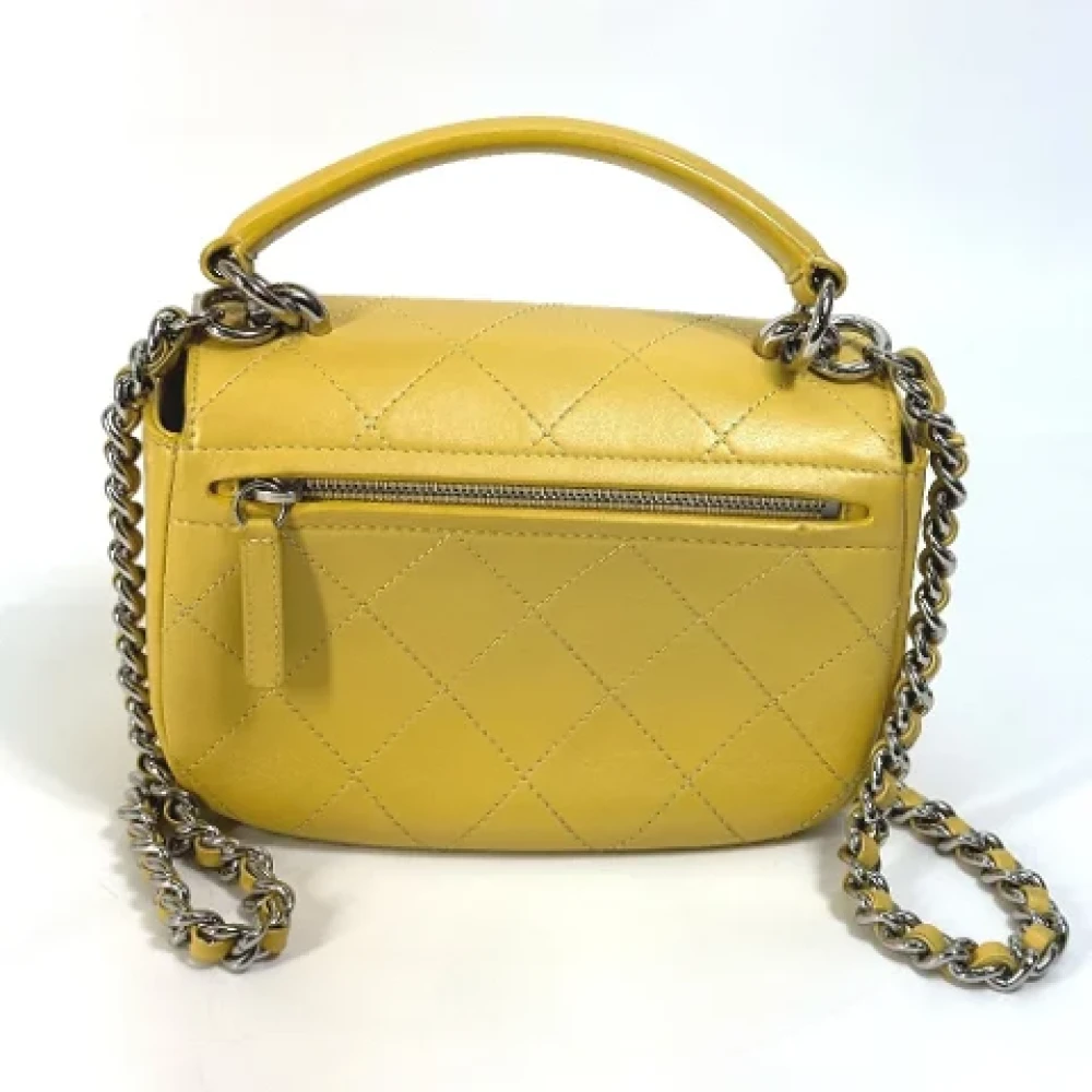 Chanel Vintage Pre-owned Leather chanel-bags Yellow Dames