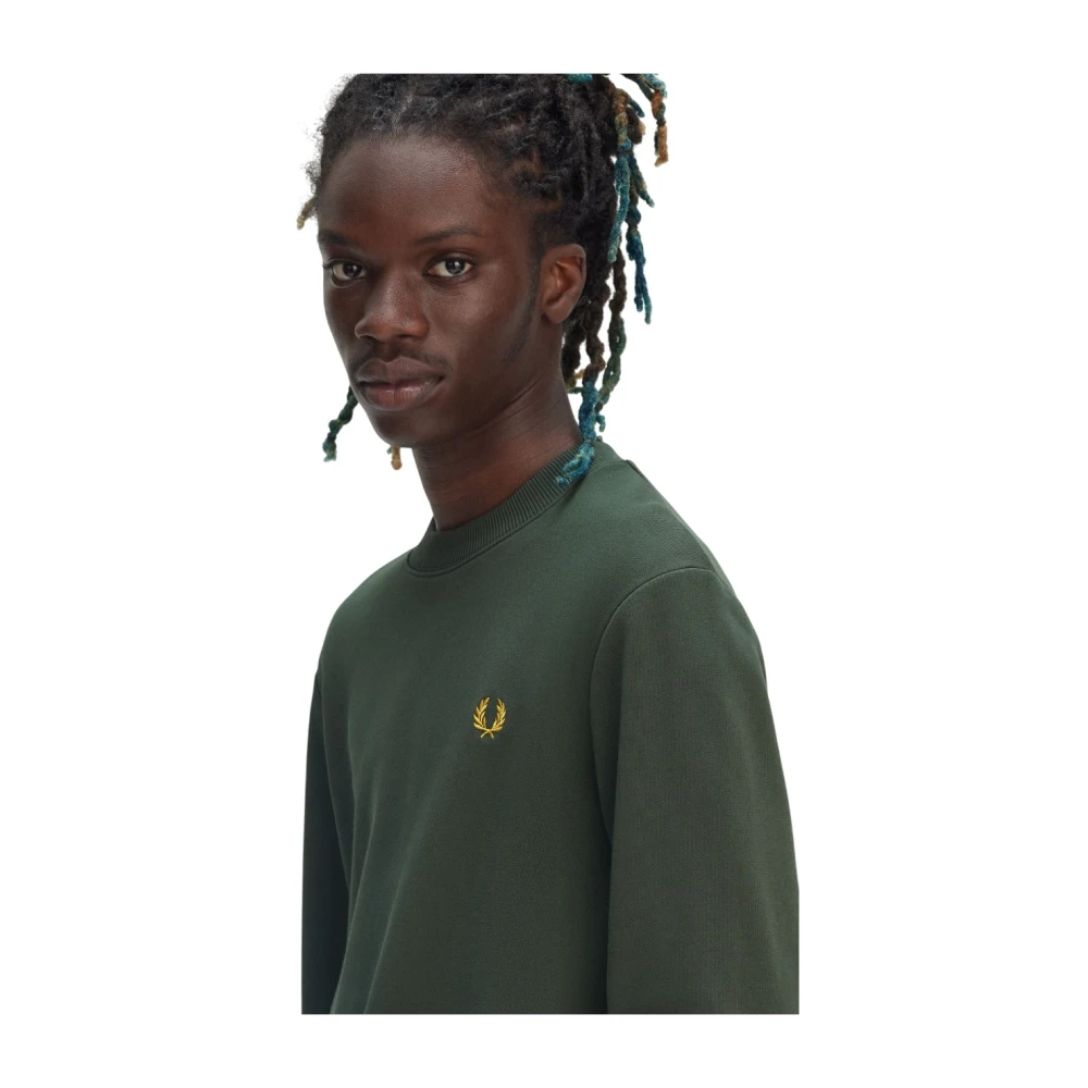 Fred Perry Groene Katoenen Crew Neck Sweater Green Heren