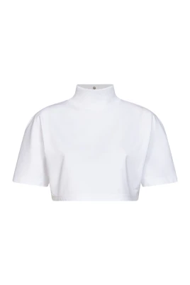 Croppad T-shirt i bomullsjersey