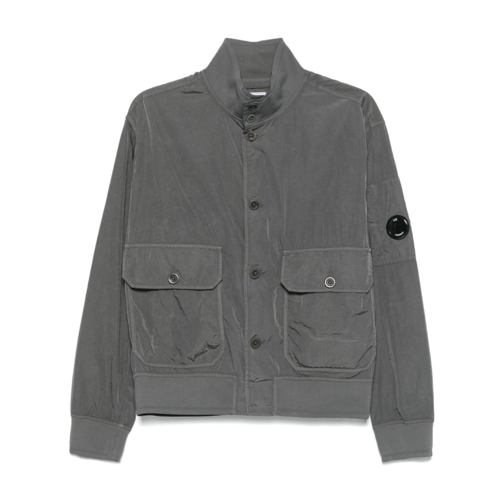 C.P. Company Glanzende Nylon Jas met Knoopdetails Green Heren