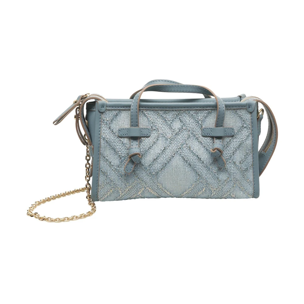Gianni Chiarini Blauwe leren crossbodytas Blue Dames