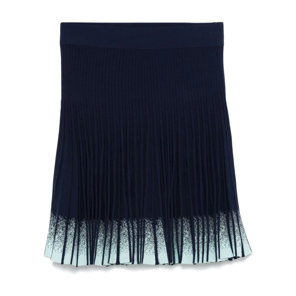 Emporio Armani Blå Ribbstickad Ombré Kjol Blue, Dam