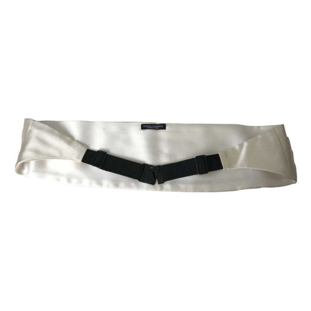 Dolce & Gabbana Witte Zijden Taille Cummerbund White Heren