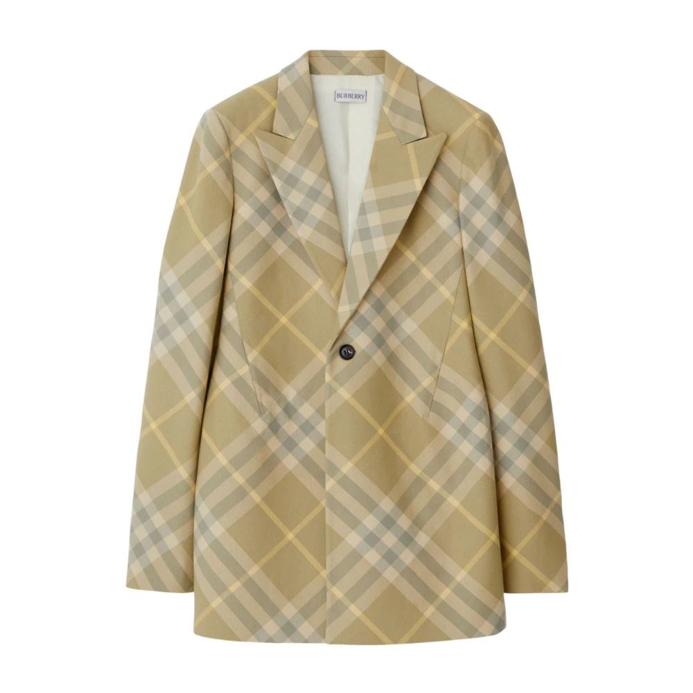 Burberry Women's Beige Plaid Wool Jacket Tailored Cut - Blazers - 2XS - Jackets