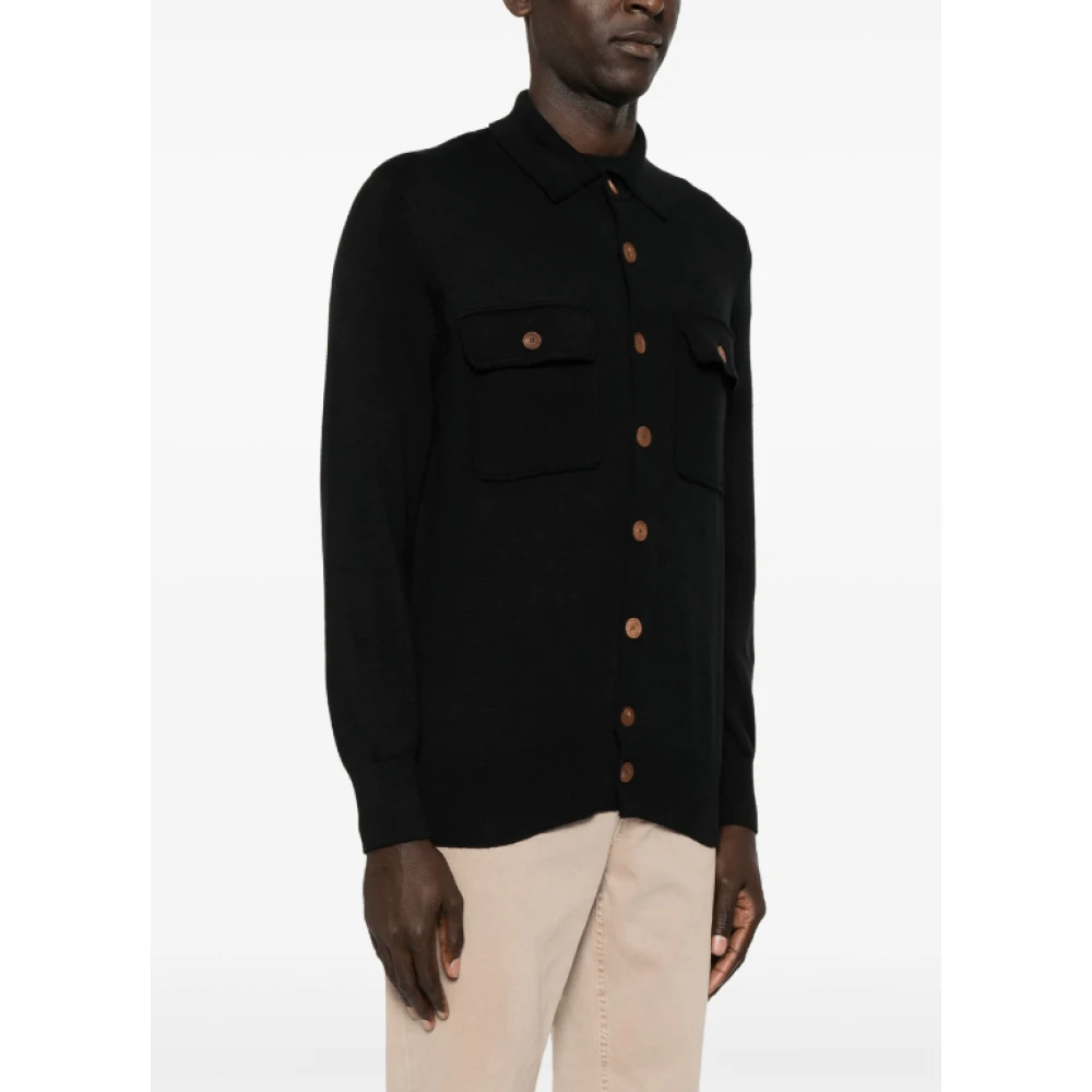 BRUNELLO CUCINELLI Zwarte Gebreide Katoenen Vest Black Heren