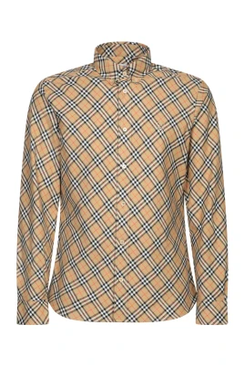 Beige Tartanskjorta Klassisk Stil