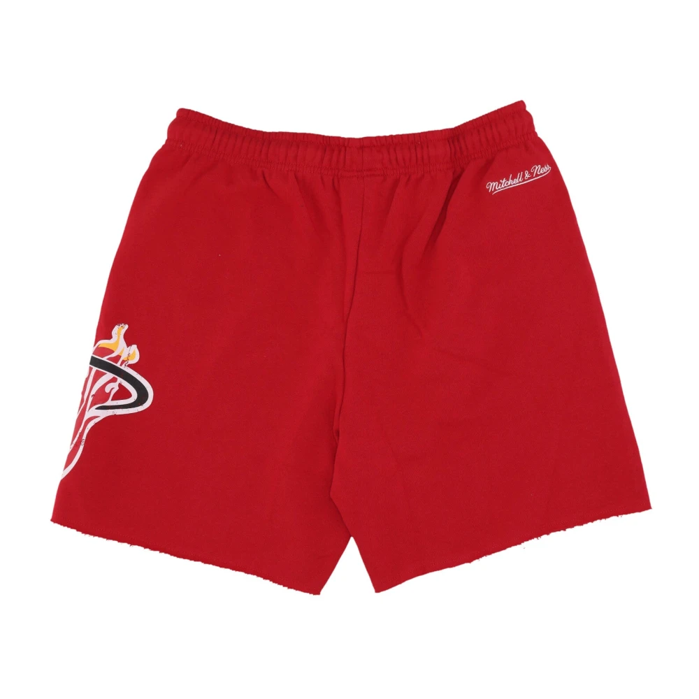 Mitchell & Ness Miami Heat Vintage Logo Fleece Shorts Red Heren