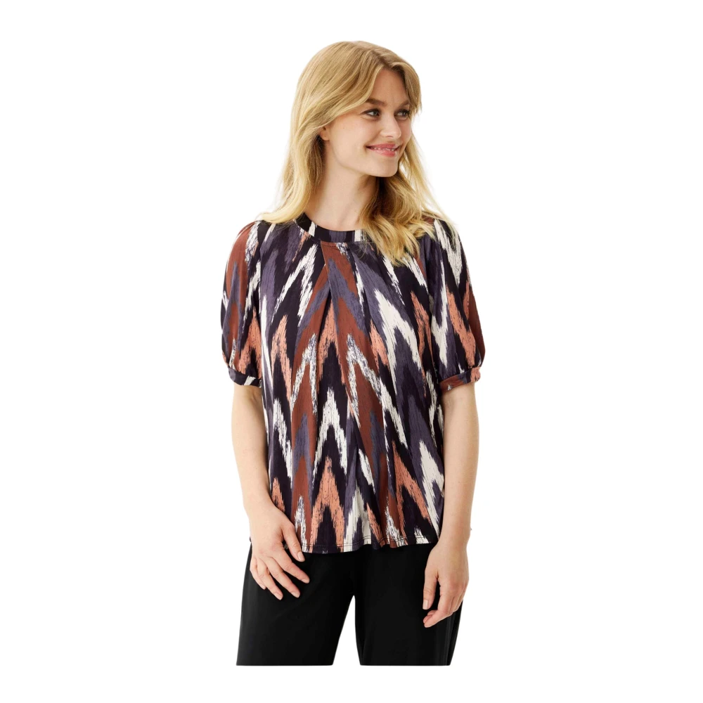 IN Front Joyce Blouse 1 2 Mouw Mocca Multicolor Dames