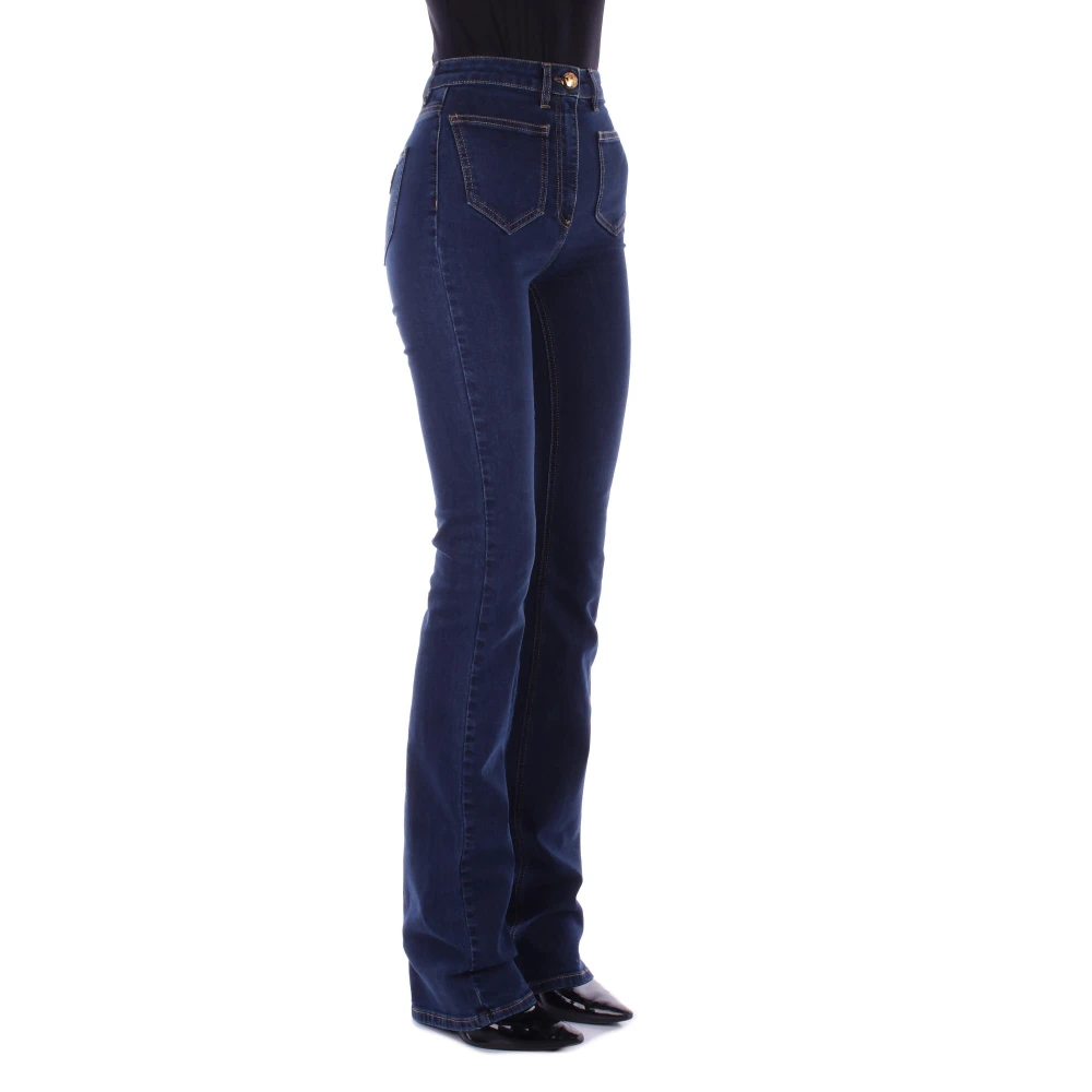 Elisabetta Franchi Blauwe Skinny Jeans met Ritssluiting Blue Dames