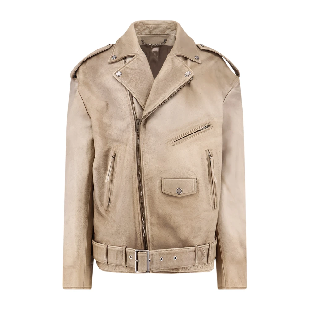 Golden Goose Men's Beige Leather Jacket - Leather Jackets - M - Jackets