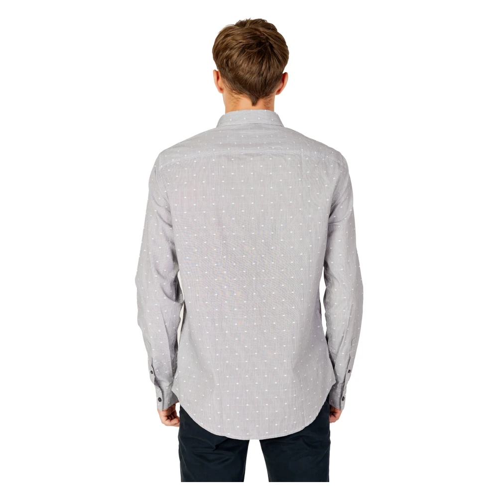 Armani Exchange Gestreept overhemd zwart slim fit Blue Heren