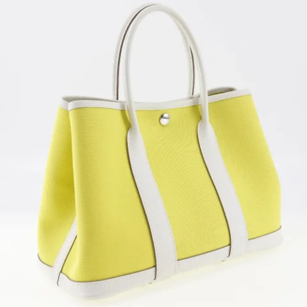 Hermès Vintage Pre-owned Canvas handbags Yellow Dames