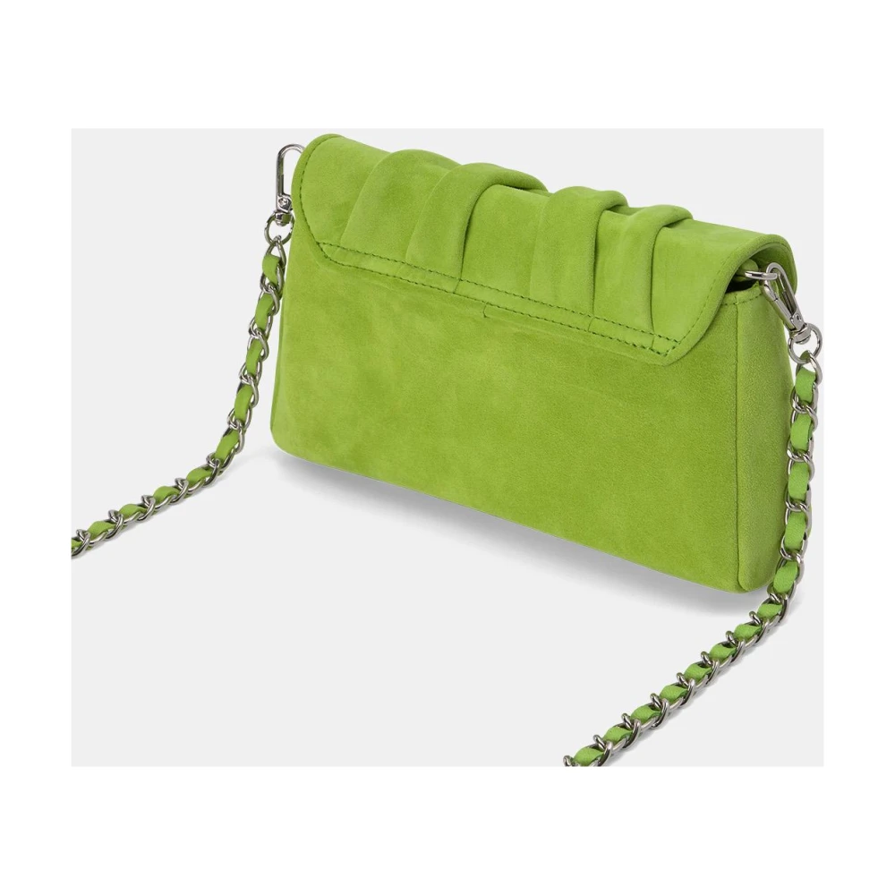 Alma en Pena Diamant Vierkante Leren Schoudertas Green Dames
