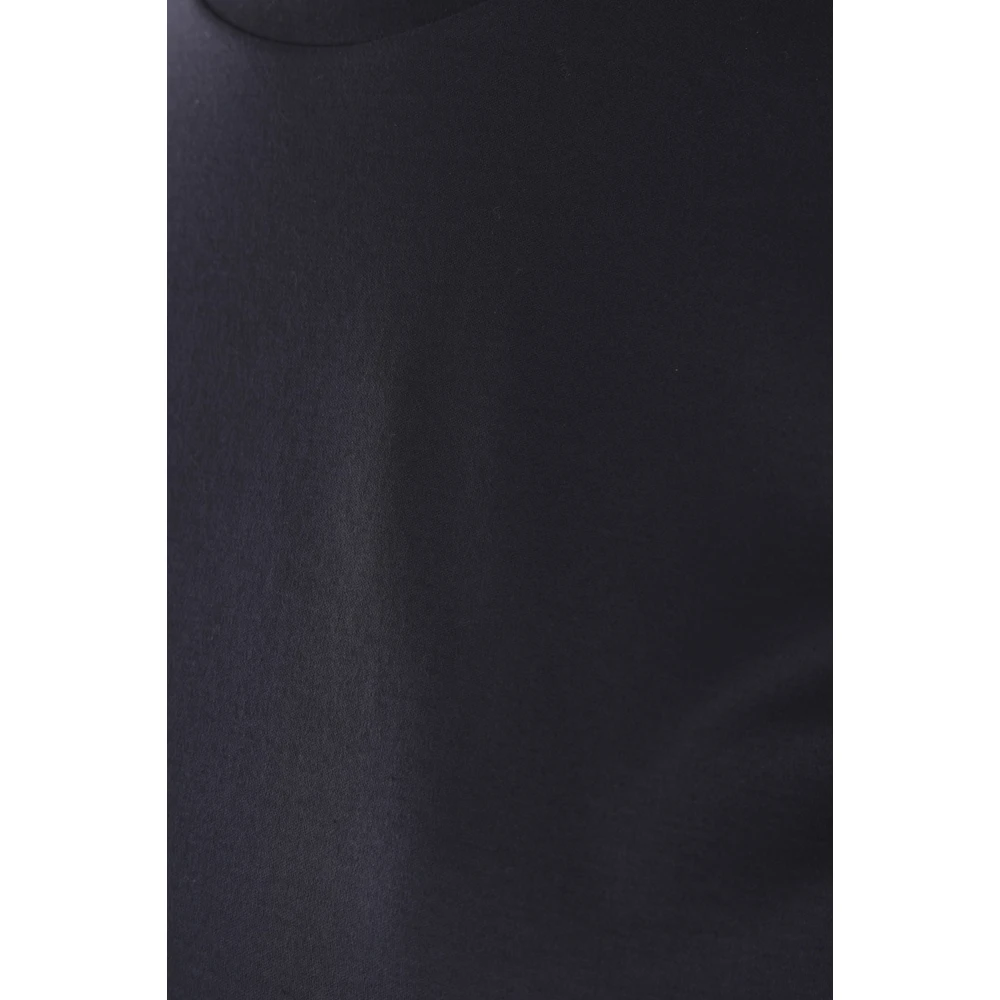 Max Mara Blauw Katoenen T-shirt met Tonaal Logo Borduurwerk Blue Dames
