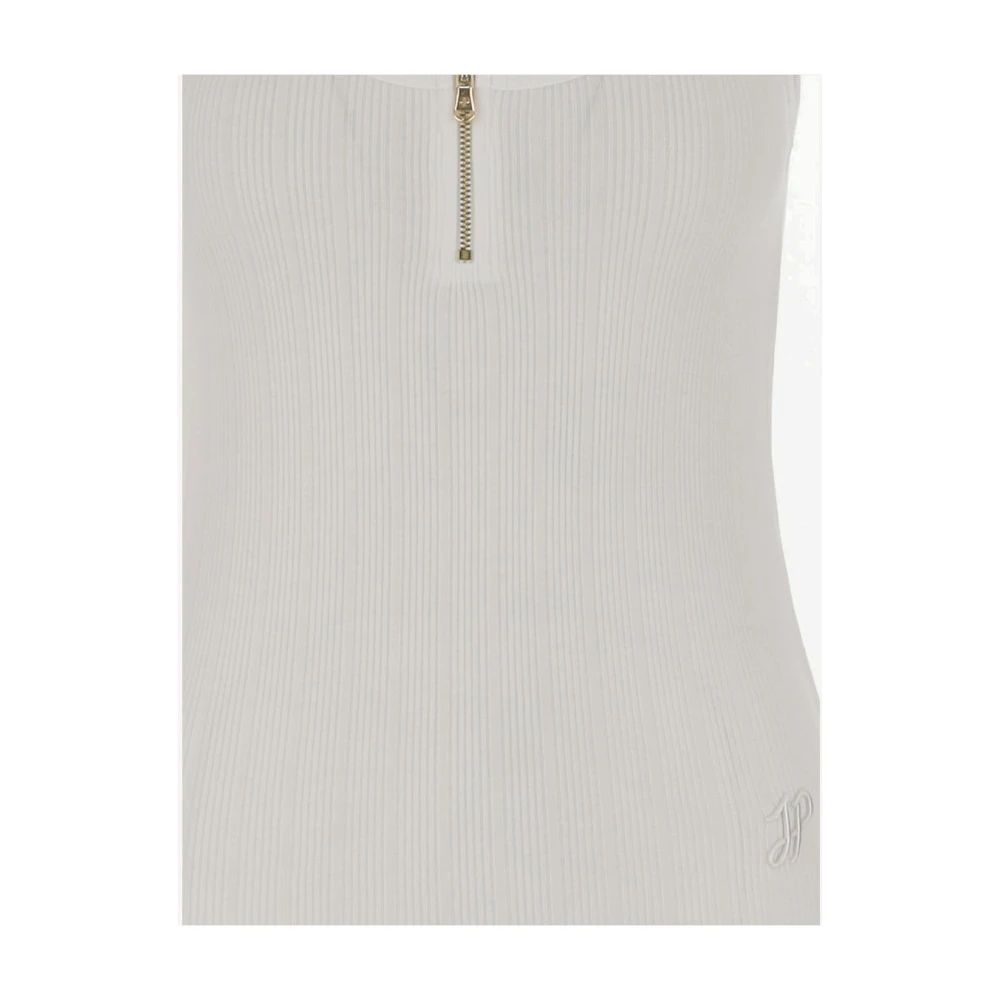 Patou Logo Gebreide Top met Ritssluiting White Dames