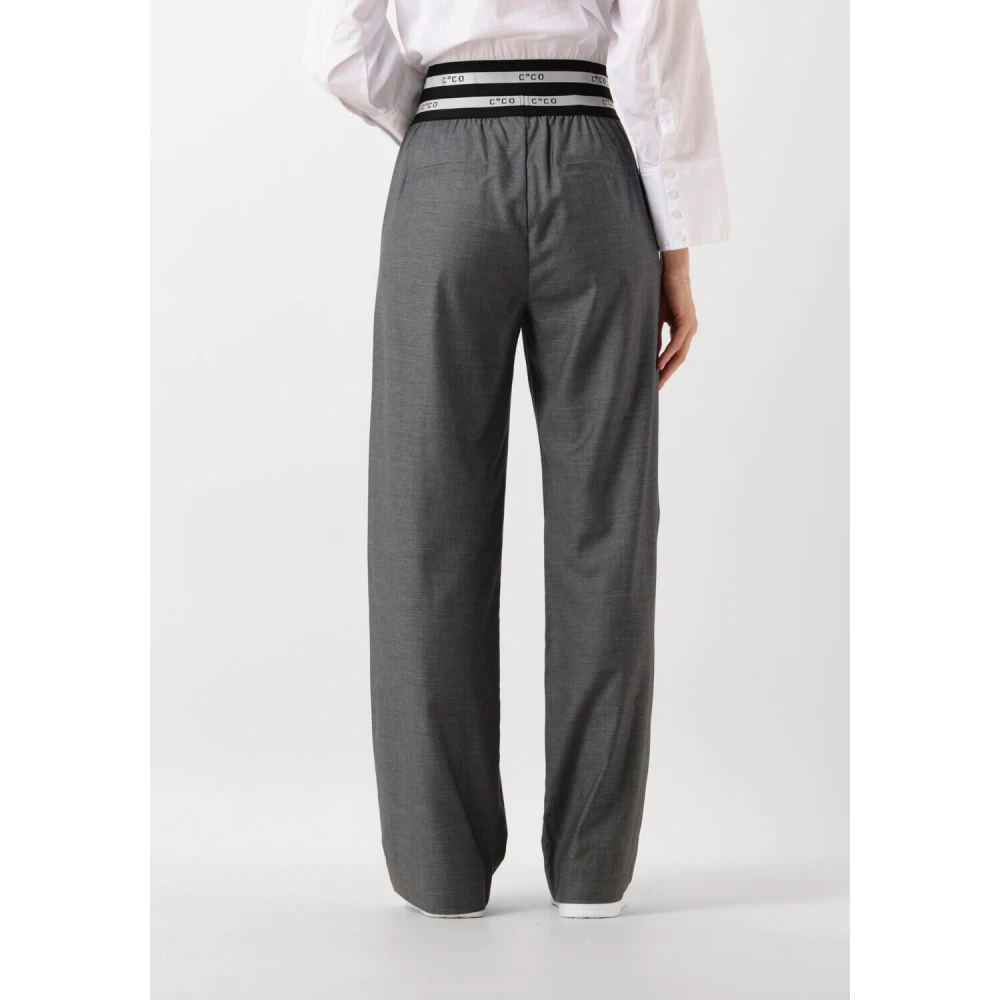 Co'Couture Plooi Logo Lange Broek Gray Dames