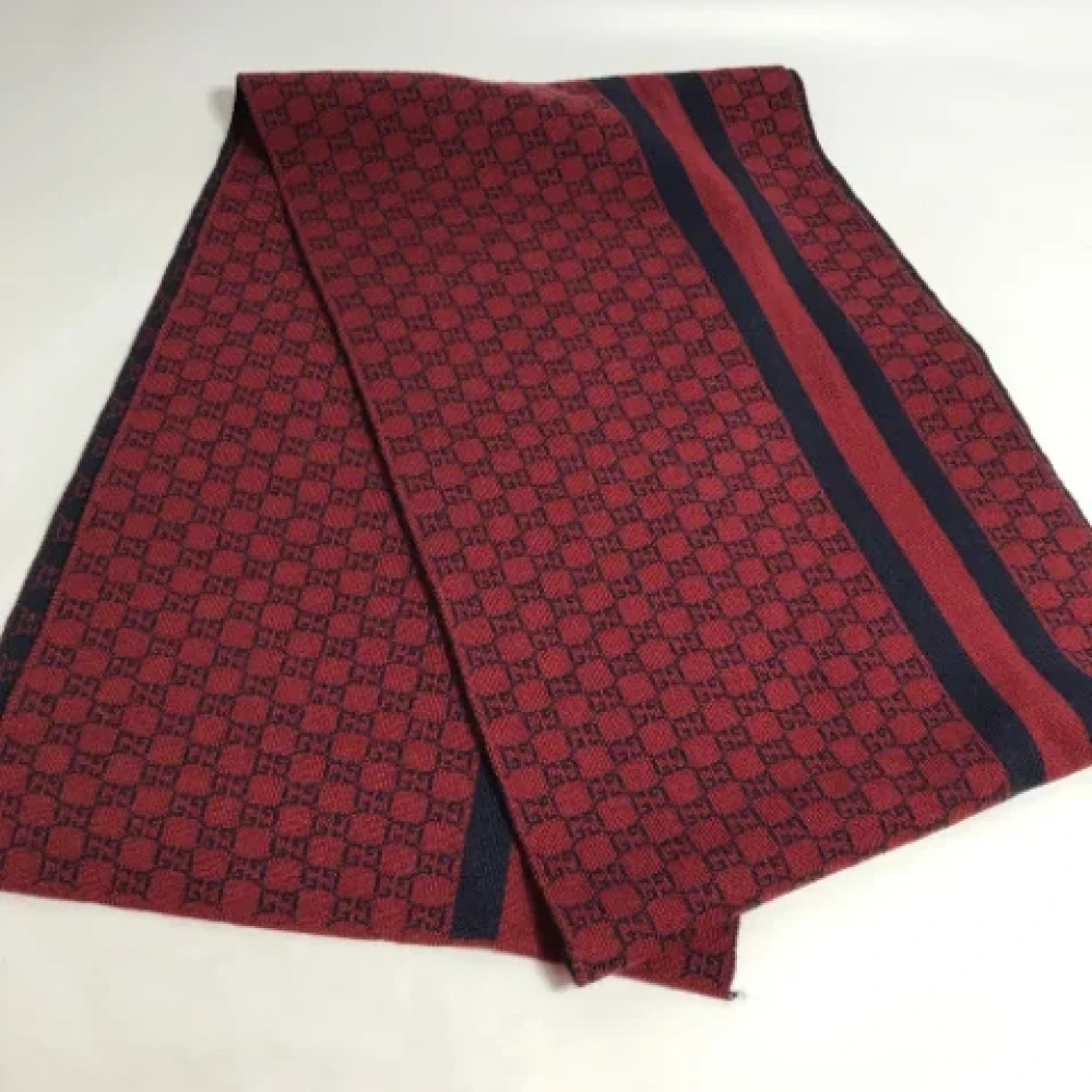 Gucci Vintage Pre-owned Wool scarves Red Dames