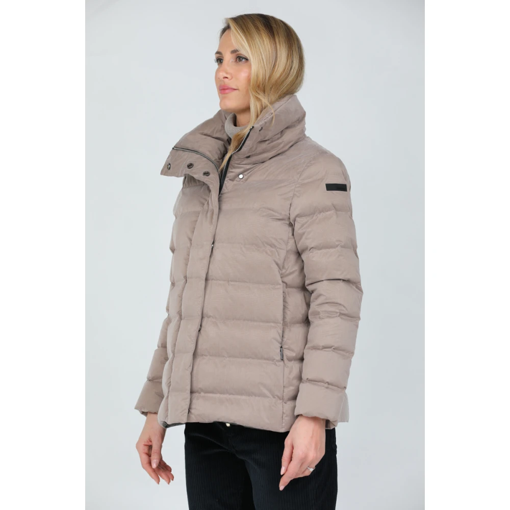 RRD High-neck Cupro Fabric Tubular Puffer Beige Dames