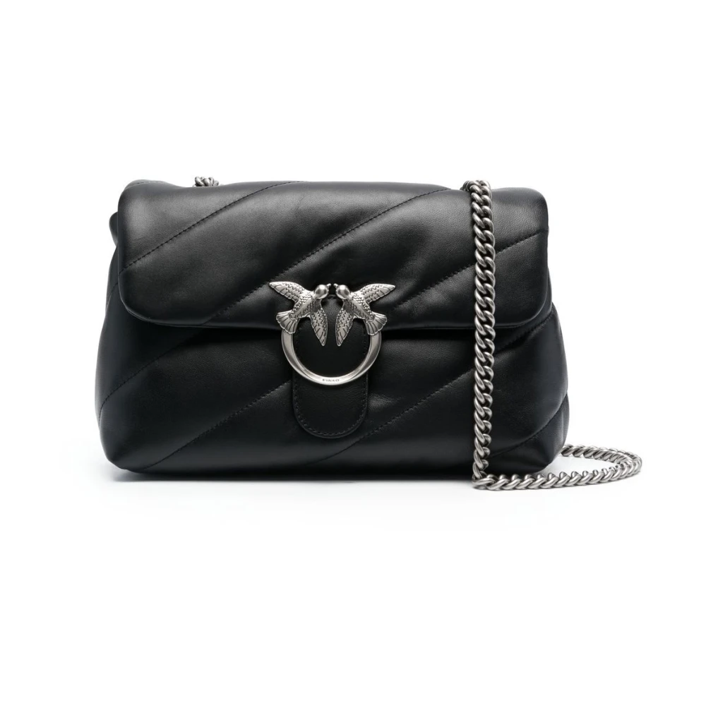 Pinko Gestikte Love Birds Schoudertas Black Dames