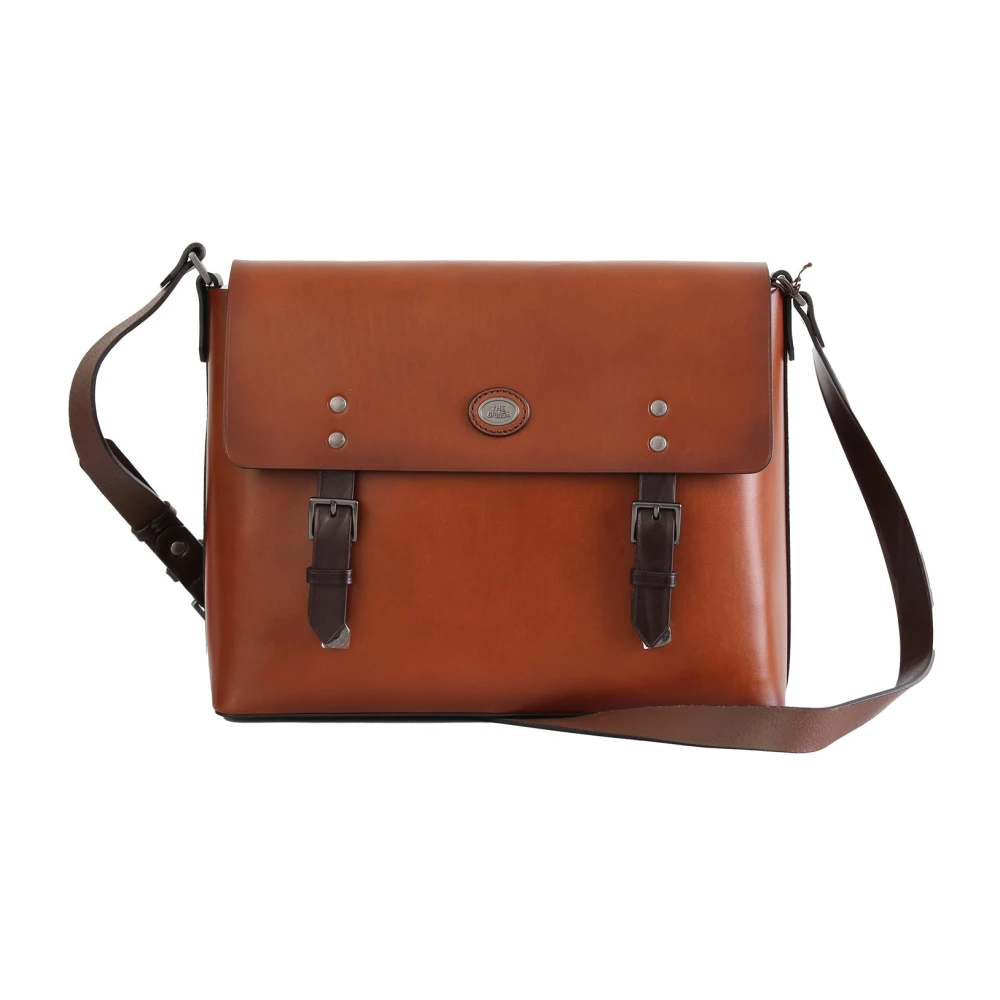 The Bridge Men's Brown Cross Body Bags, One Size, Lorenzo Marrone Leather Messenger Bag