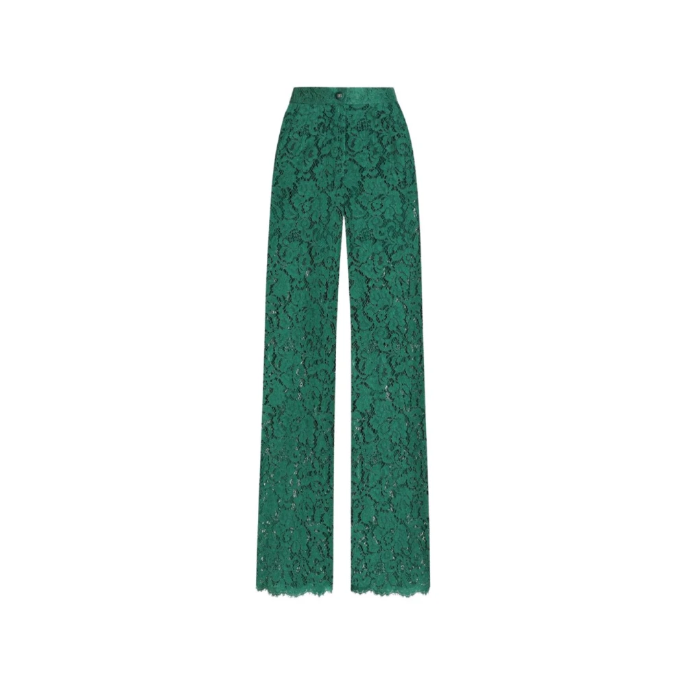 Dolce & Gabbana Femme Vert - Pantalon En Dentelle Cordonetto - Pantalons - Taille: 46 Fr